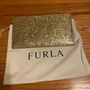 *NEW* Furla Flat Gold Envelope Clutch/Wristlet